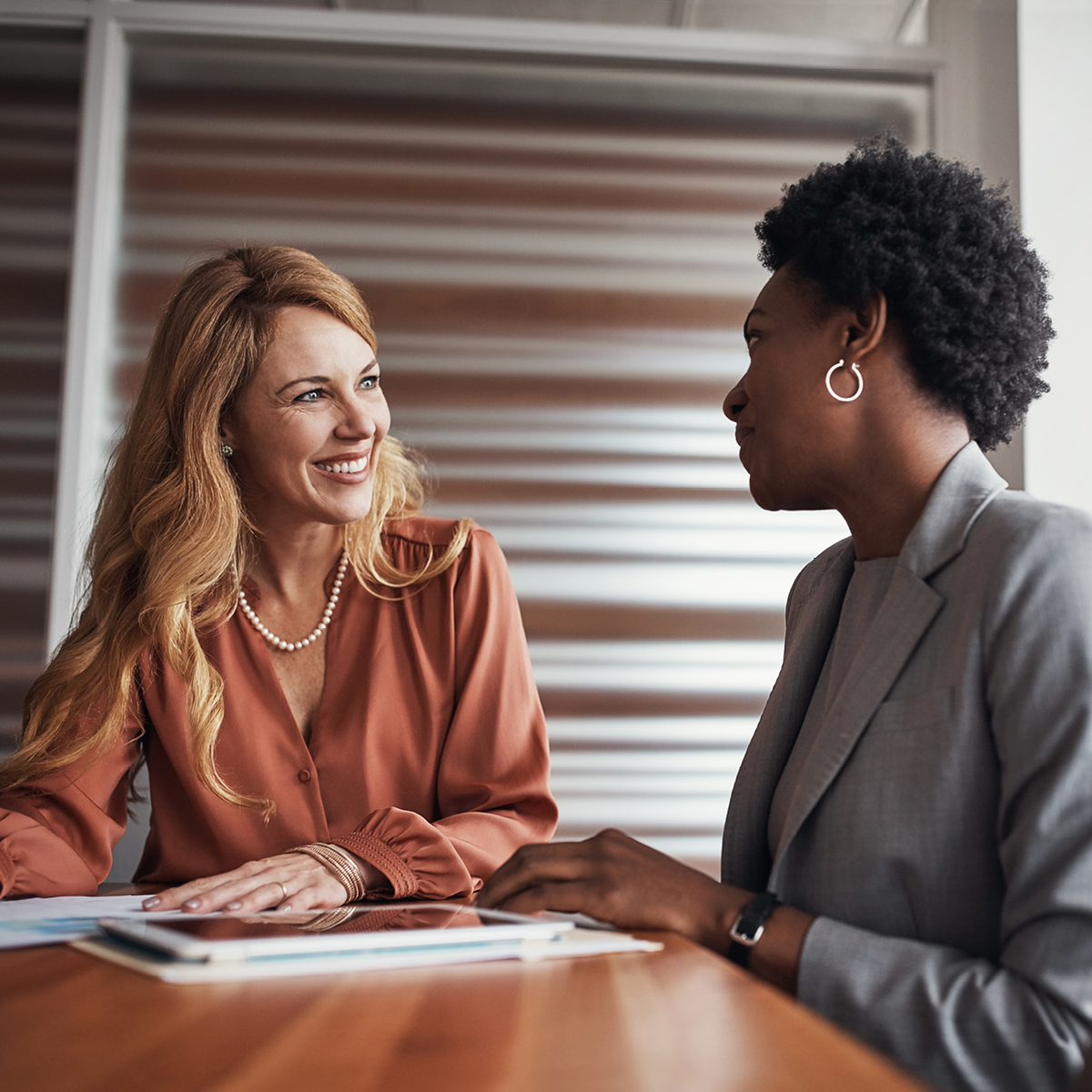 Two women meeting